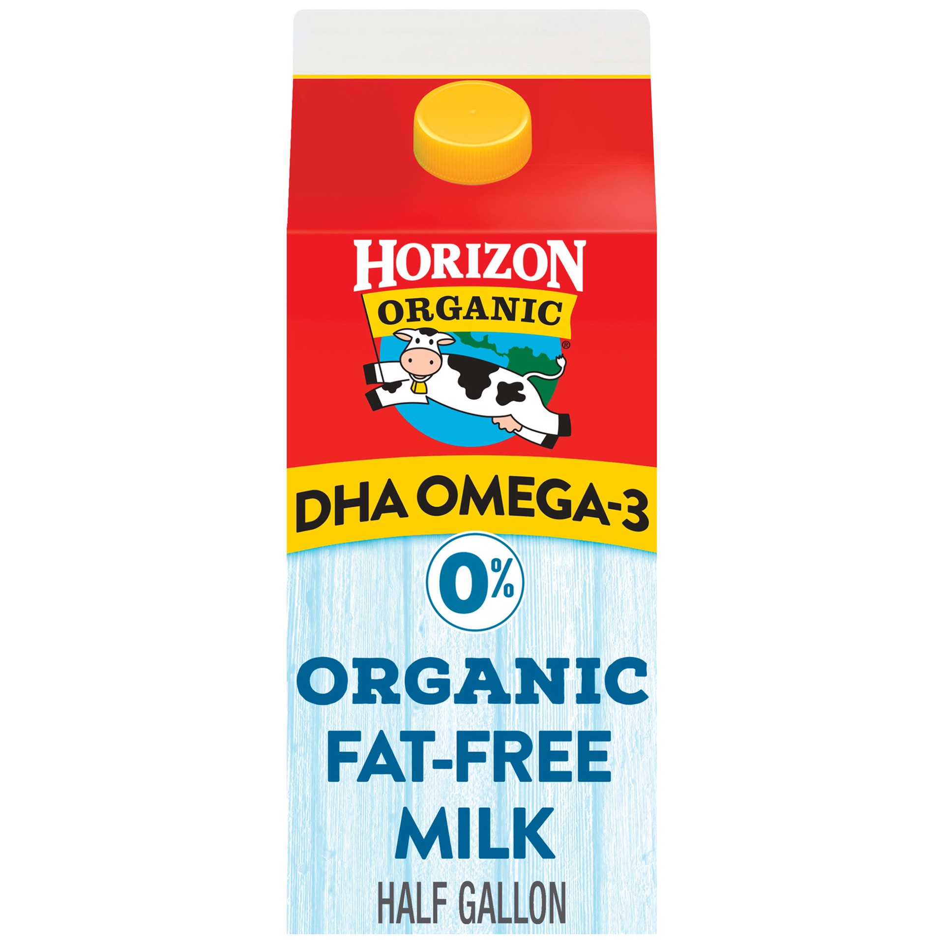 slide 1 of 8, Horizon Organic Nonfat Milk with DHA Omega-3, Half Gallon, 64 fl oz