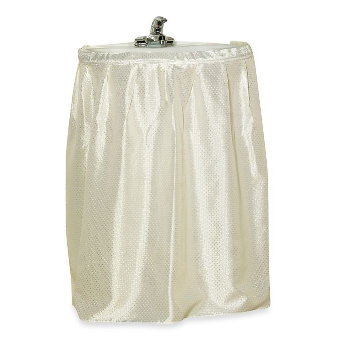 slide 1 of 1, Carnation Home Fashions Lauren Dobby Sink Skirt - Ivory, 1 ct