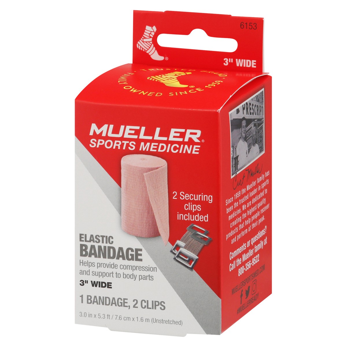 slide 2 of 11, Mueller 3 Inch Wide Elastic Bandage 1 ea, 1 ct