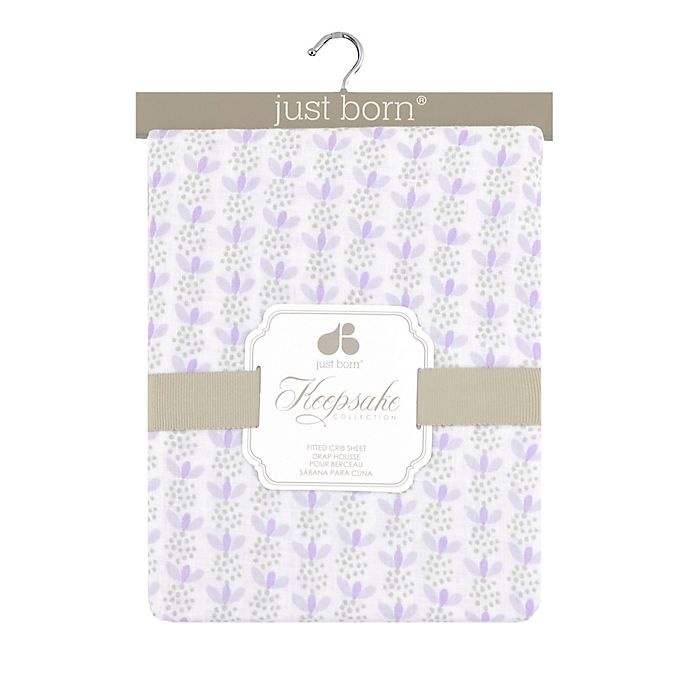 slide 2 of 4, Just Born Keepsake Royal Fruit Fitted Crib Sheet - Lilac, 1 ct