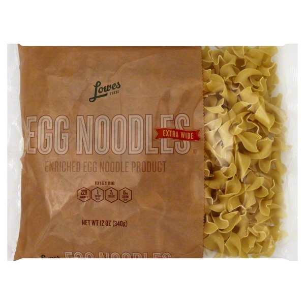 slide 1 of 1, Lowes Foods Noodles Egg Extra Wide, 12 oz