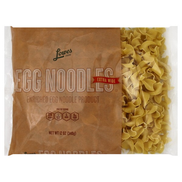 slide 1 of 1, Lowes Foods Noodles Egg Extra Wide, 12 oz