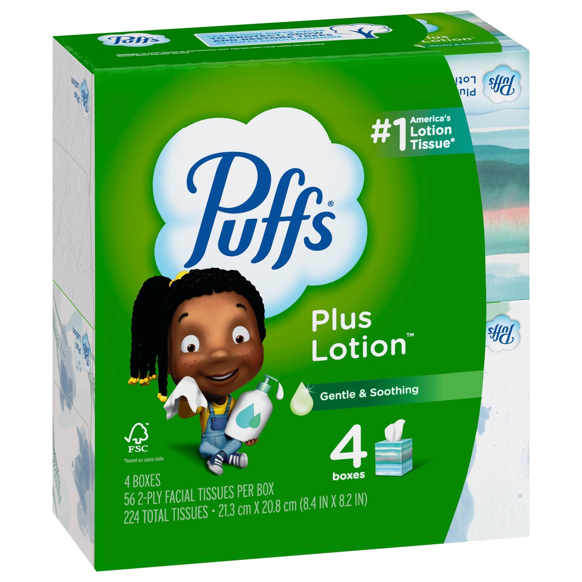 slide 2 of 5, Puffs Plus Lotion Facial Tissue, 4 ct