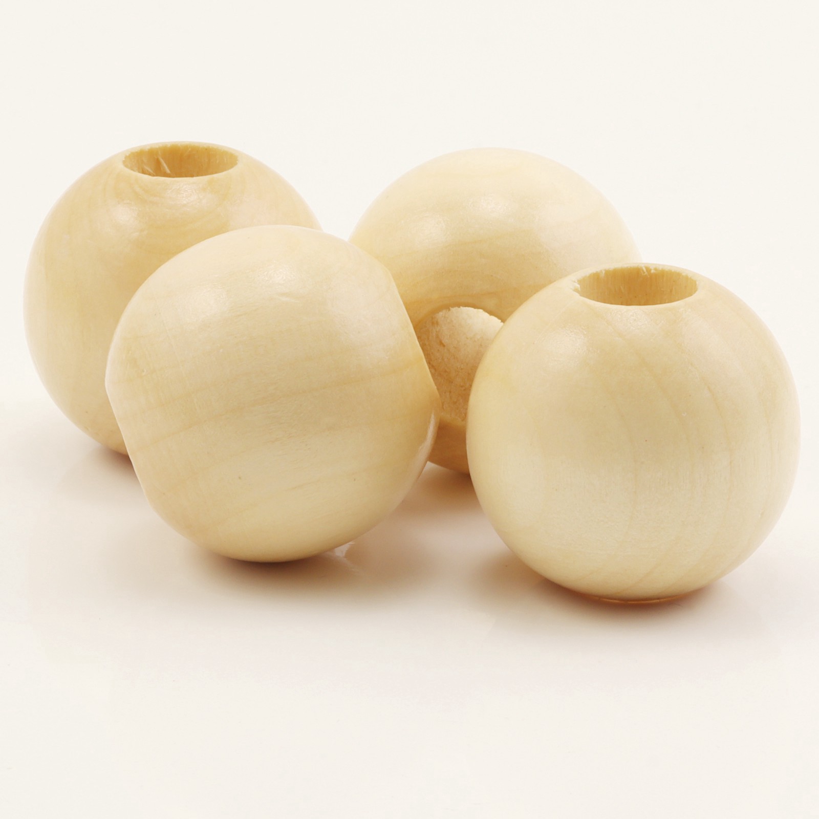 slide 3 of 3, Natural Wood Round Beads By Loops & Threads, 32mm, 32 mm