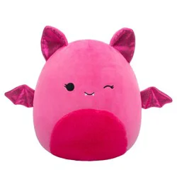 Squishmallows Winking Bat With Fuzzy Belly & Metallic Crackle Wings - Pink