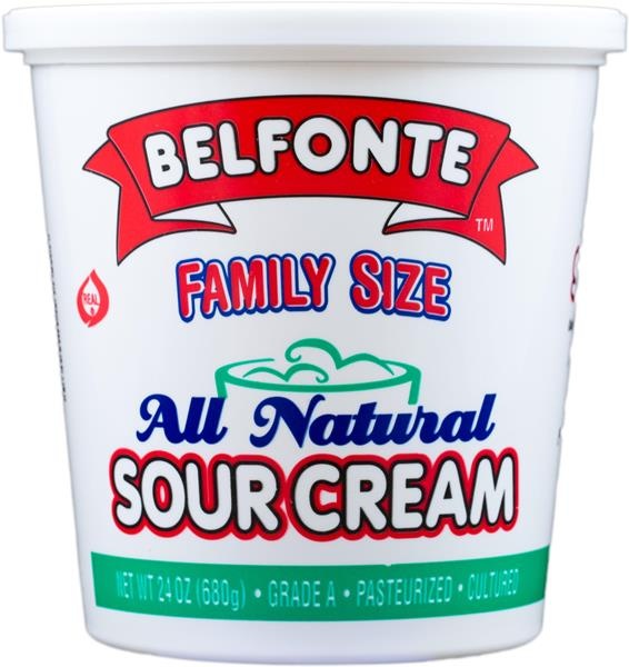 slide 1 of 1, Belfonte All Natural Sour Cream, 24 oz