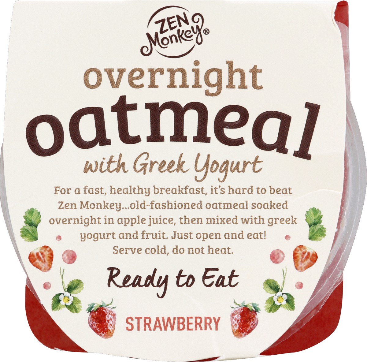 slide 4 of 4, Zen Monkey Greek Yogurt Juicy Oats Strawberry, 5.3 oz