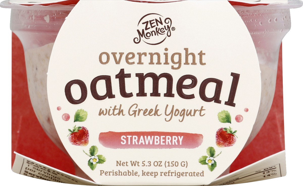 slide 2 of 4, Zen Monkey Greek Yogurt Juicy Oats Strawberry, 5.3 oz
