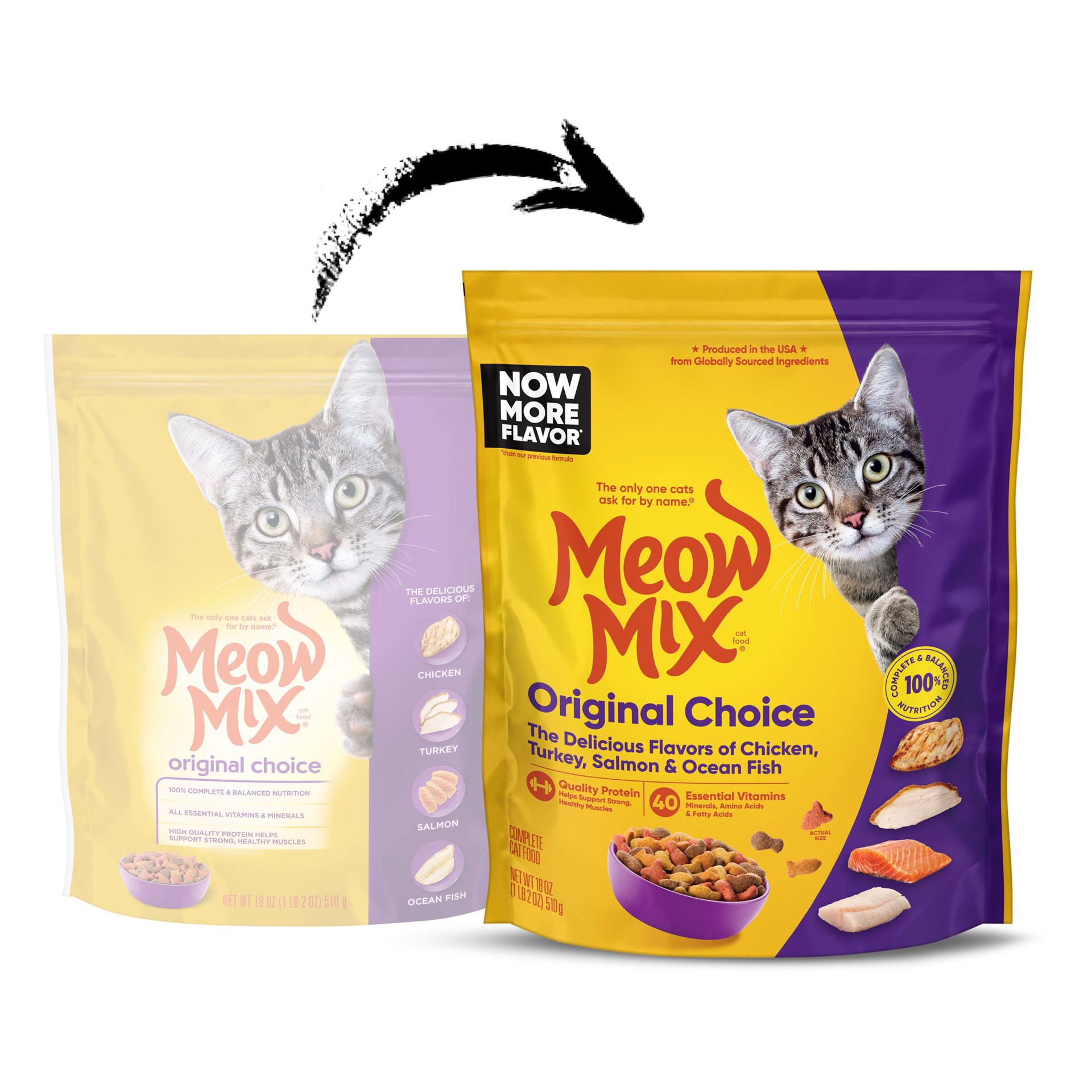 slide 4 of 6, Meow Mix Original Choice Dry Cat Food, 18-Ounce, 18 oz