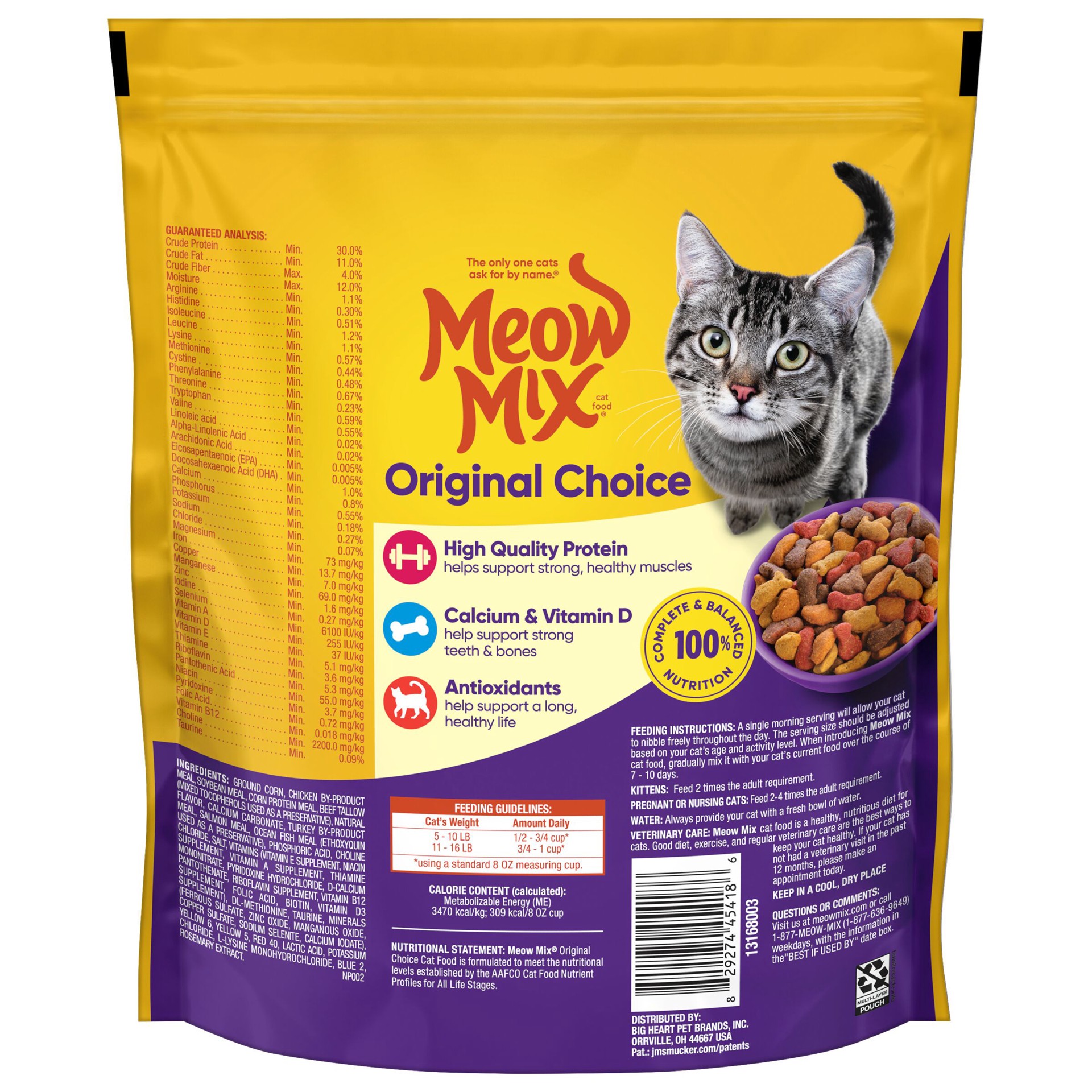 slide 2 of 6, Meow Mix Original Choice Dry Cat Food, 18-Ounce, 18 oz