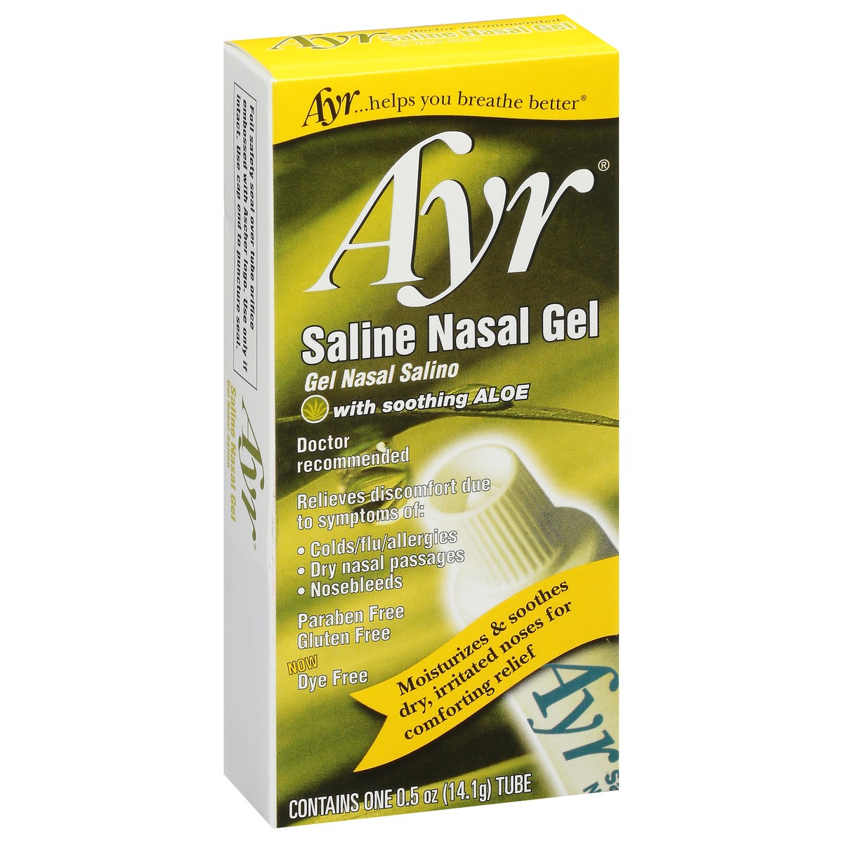 slide 9 of 9, Ayr Saline Nasal Gel with Soothing Aloe, 0.5 oz