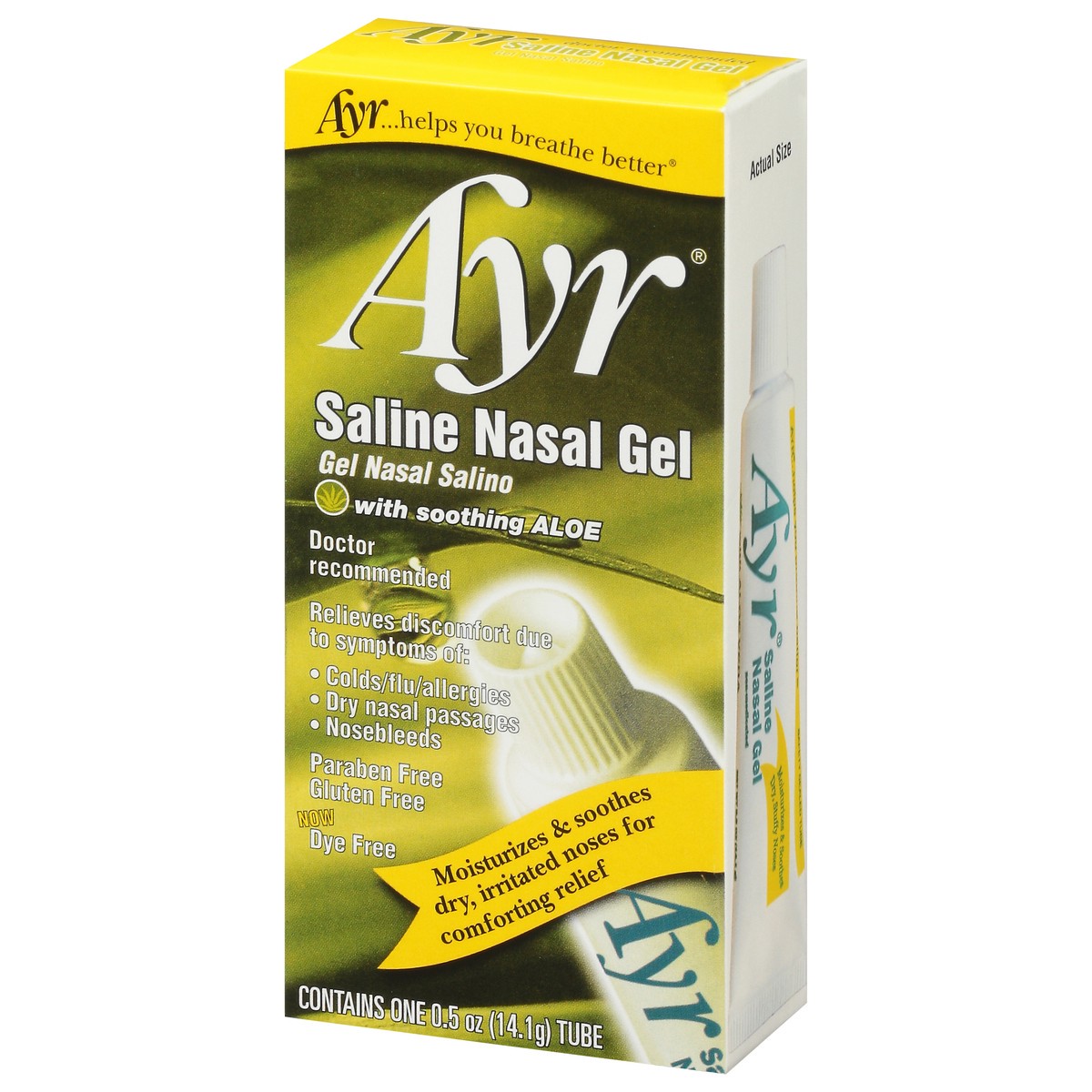 slide 8 of 9, Ayr Saline Nasal Gel with Soothing Aloe, 0.5 oz