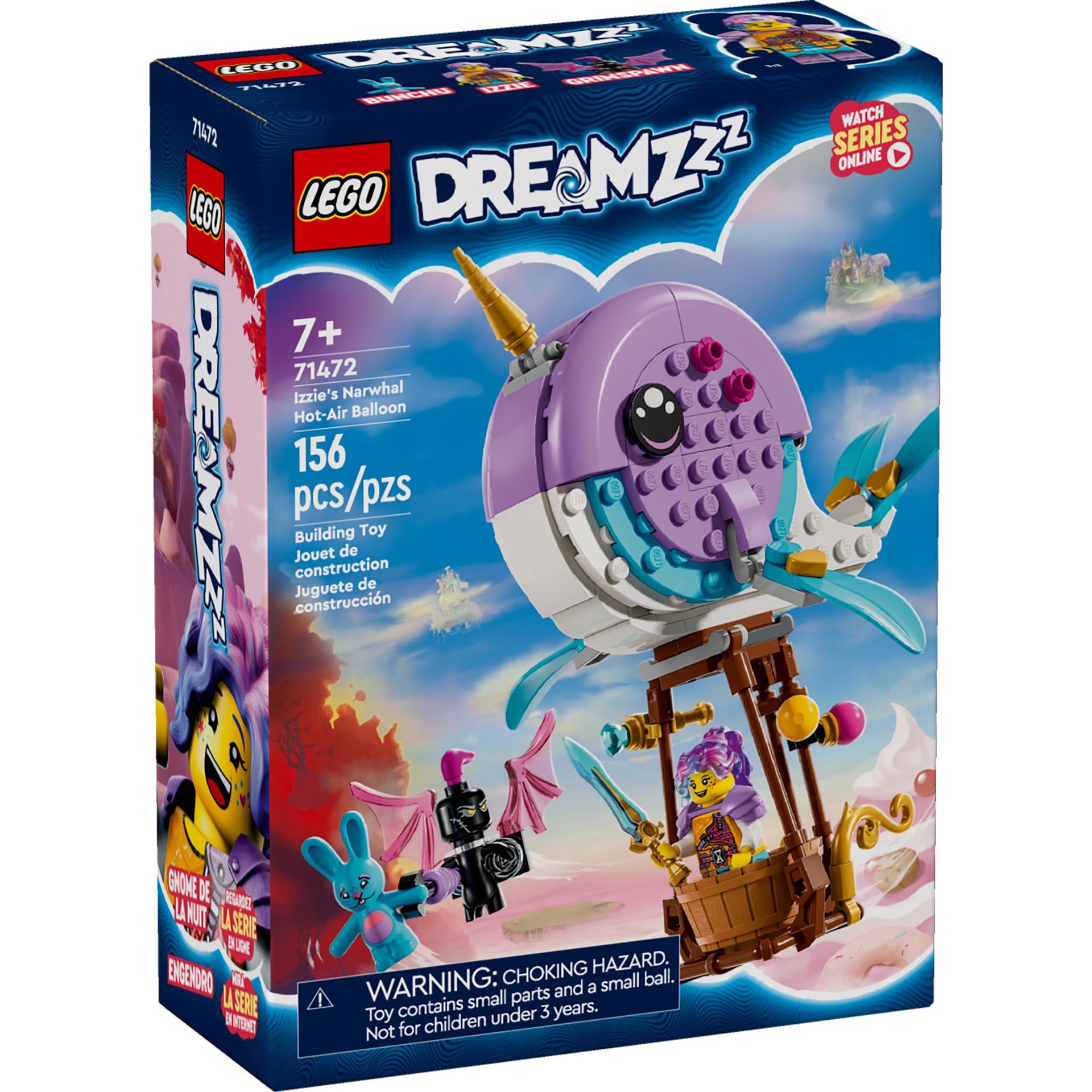 slide 1 of 21, LEGO DREAMZzz Izzie's Narwhal Hot-Air Balloon Set, 1 ct
