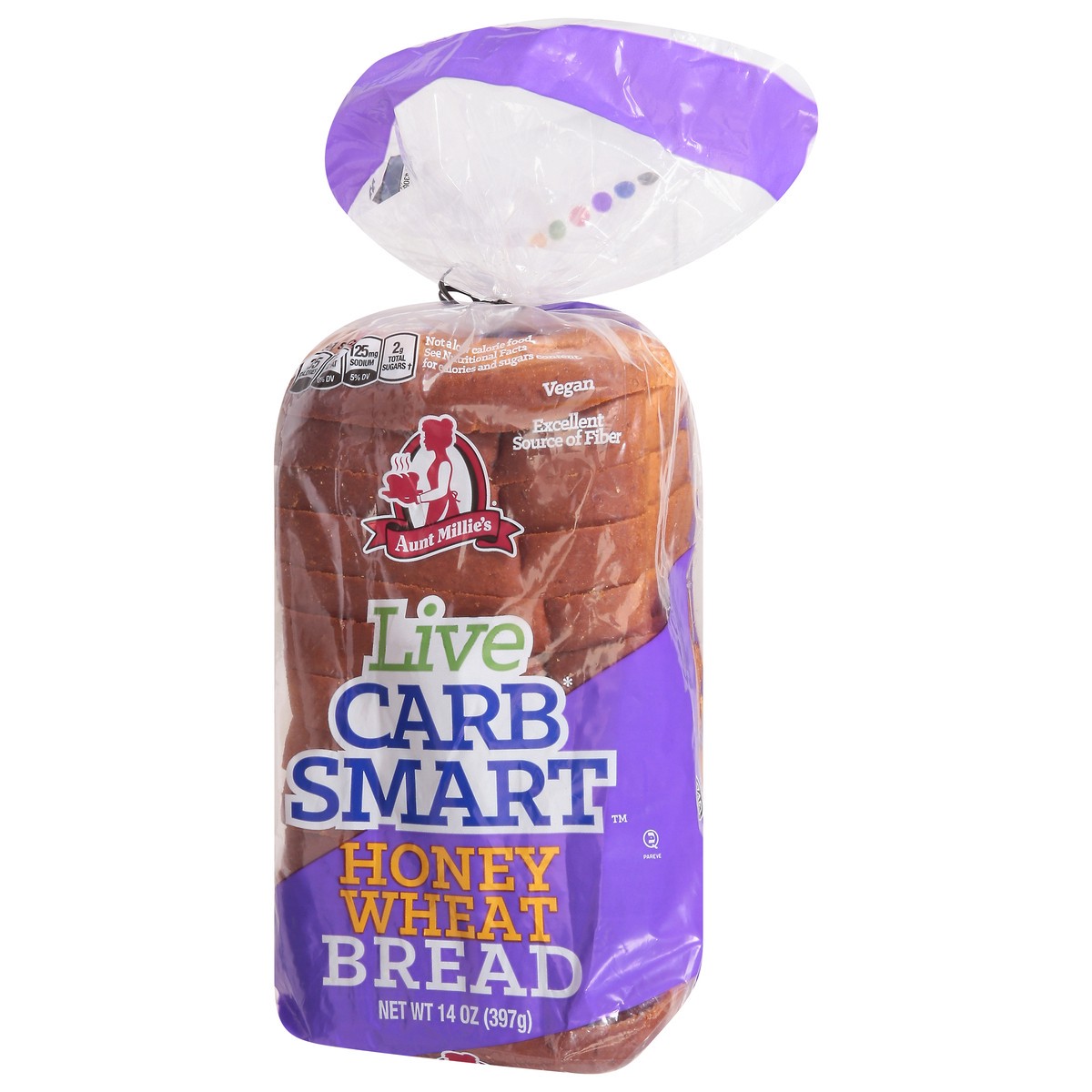 slide 2 of 9, Aunt Millie's Live Carb Smart Honey Wheat Bread 14 oz, 14 oz