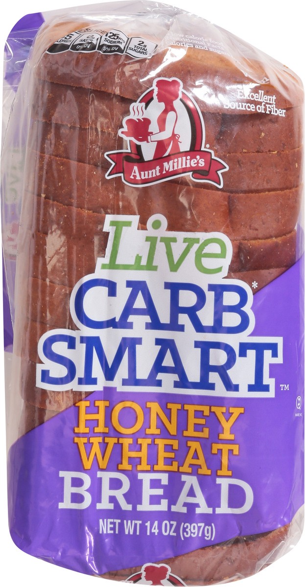 slide 5 of 9, Aunt Millie's Live Carb Smart Honey Wheat Bread 14 oz, 14 oz