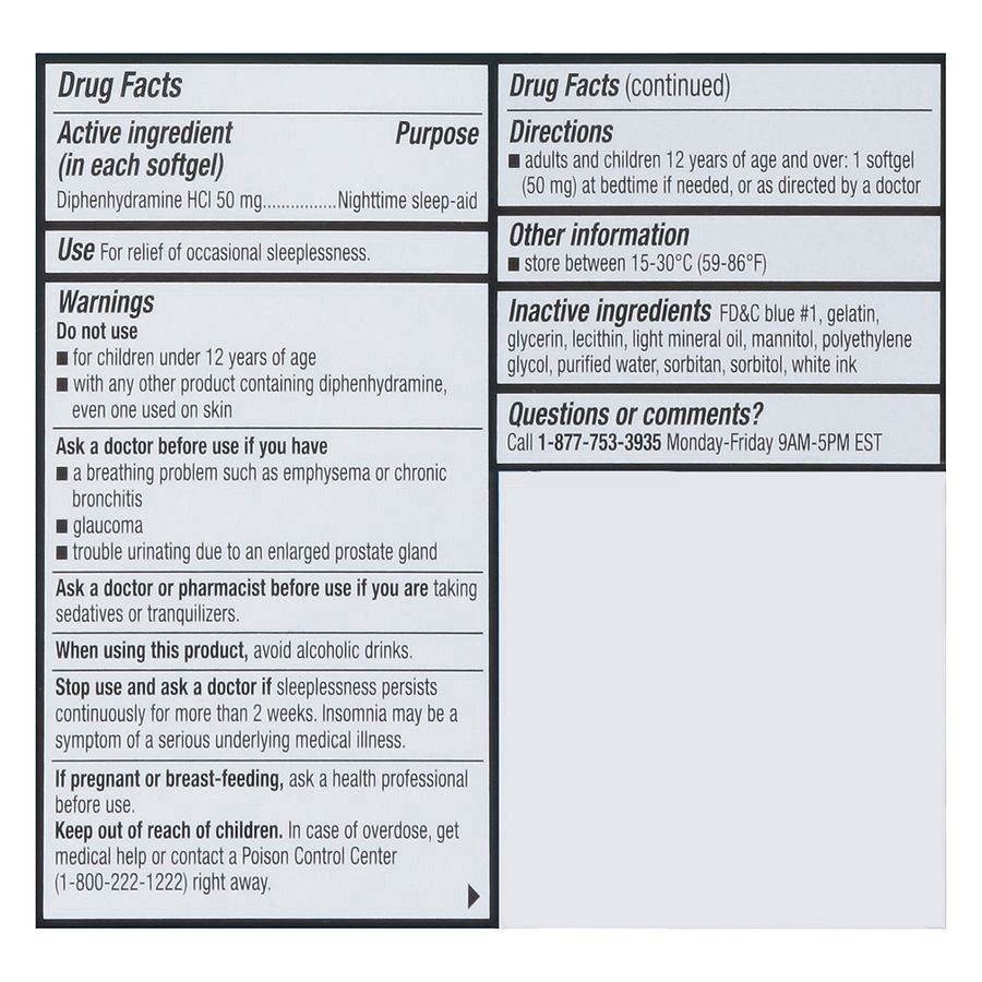 slide 4 of 5, Walgreens Wal-Som Maximum Strength Nighttime Sleep Aid Softgels (Max 3), 60 ct