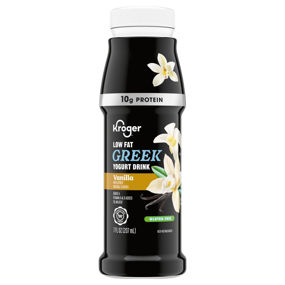 slide 1 of 6, Kroger® Low Fat Vanilla Greek Yogurt Drink - 7 fl oz, 7 fl oz