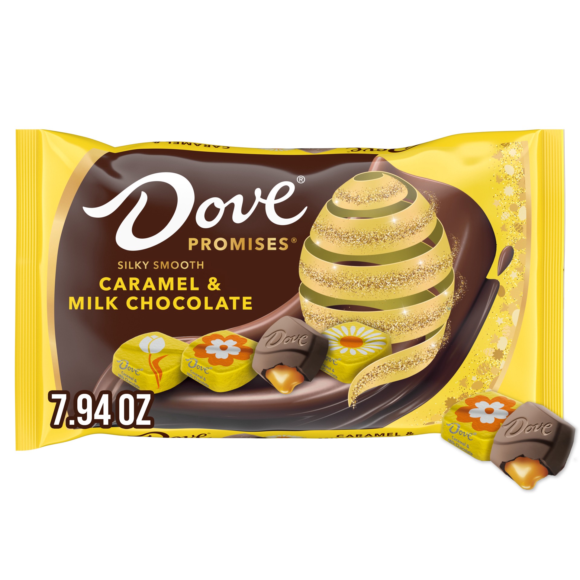 slide 1 of 8, DOVE PROMISES Caramel & Milk Chocolate Easter Candy - 7.94 oz, 7.94 oz