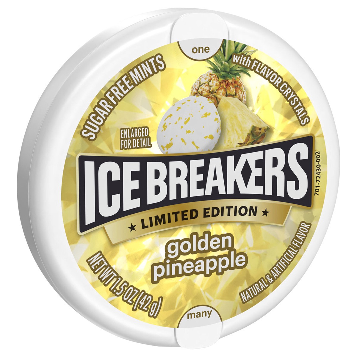 slide 8 of 9, ICE BREAKERS Golden Pineapple Sugar Free Mints Tin, 1.5 oz, 1.5 oz