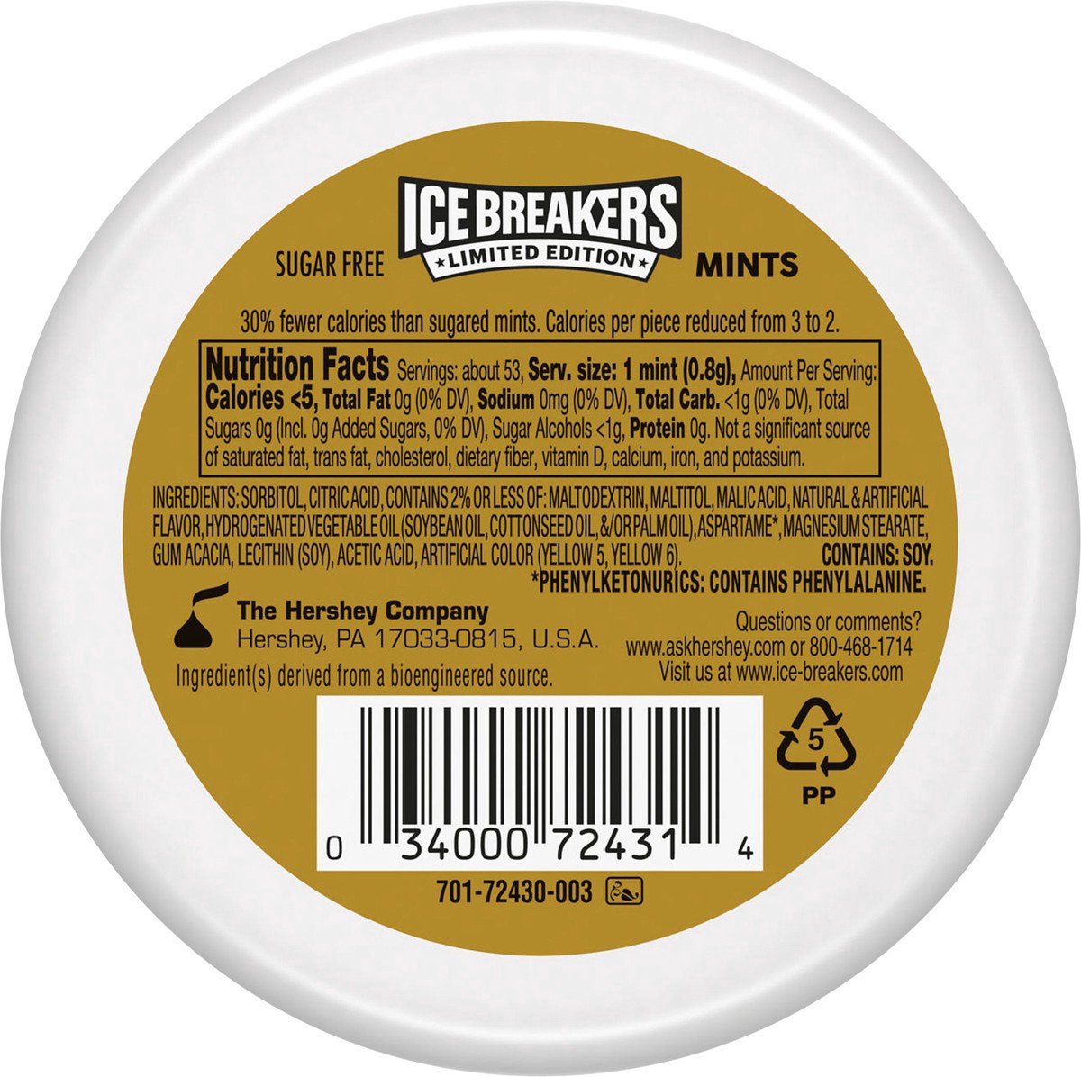 slide 5 of 9, ICE BREAKERS Golden Pineapple Sugar Free Mints Tin, 1.5 oz, 1.5 oz