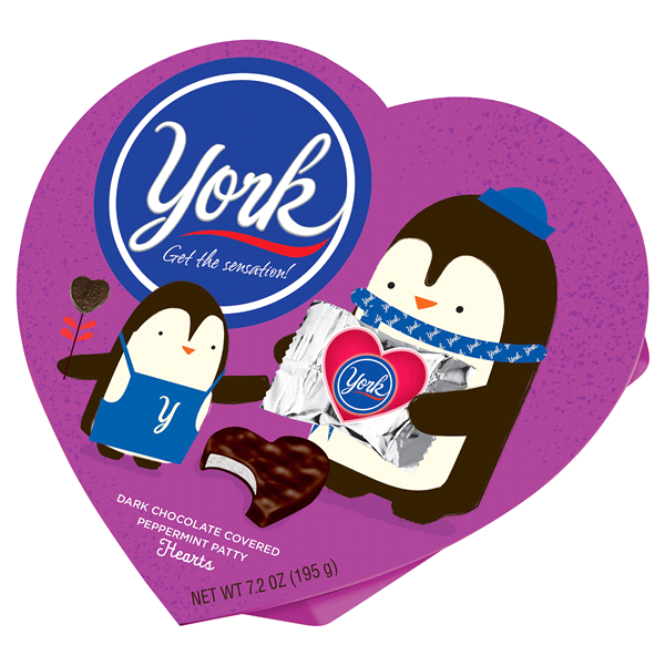 slide 1 of 1, York Dark Chocolate Peppermint Pattie Hearts Valentine Box, 7.2 oz