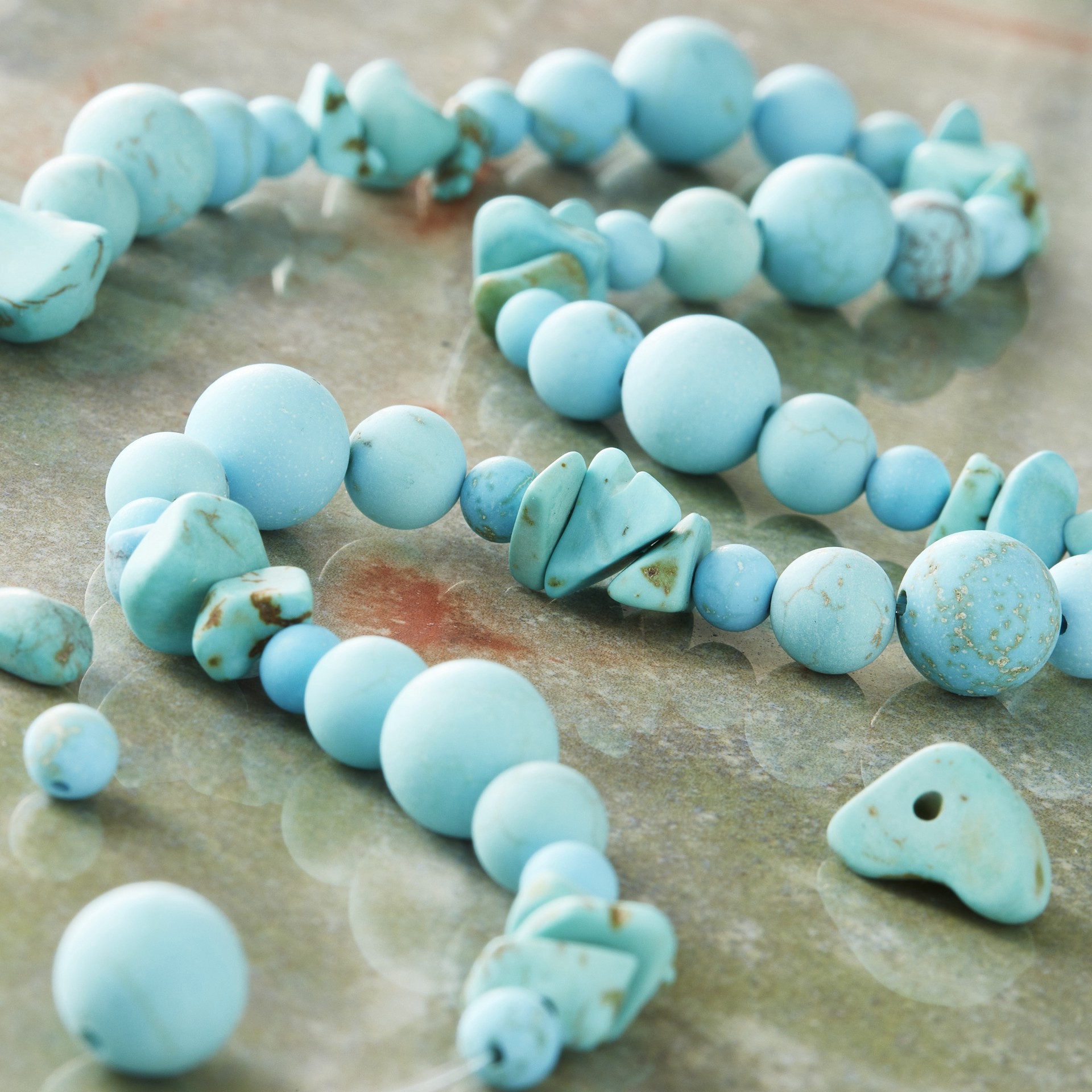 slide 2 of 3, Turquoise-Dyed Howlite Beads Value Pack By Bead Landing, 28 in