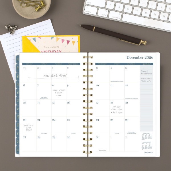 slide 4 of 10, Cambridge® Midnight Garden 2026 Weekly Monthly Planner, Small, 5 1/2"" x 8 1/2"", 1 ct