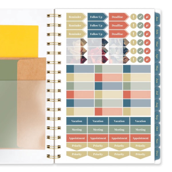 slide 2 of 10, Cambridge® Midnight Garden 2026 Weekly Monthly Planner, Small, 5 1/2"" x 8 1/2"", 1 ct