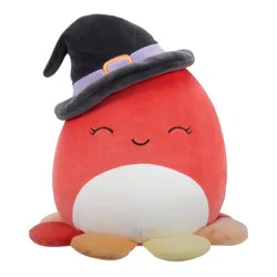 Squishmallows Red Octopus with Witch Hat