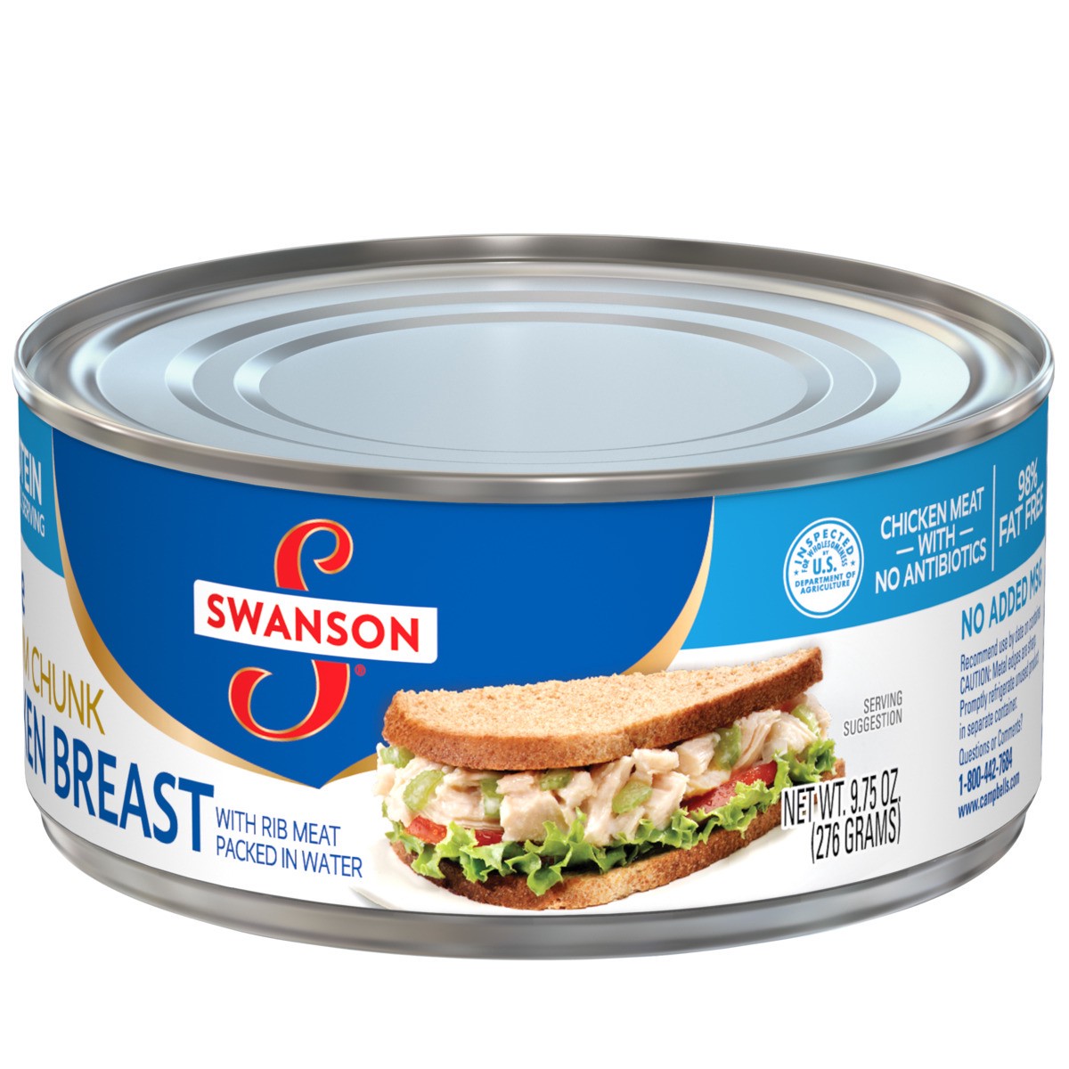 slide 4 of 11, Swanson White Premium Chunk Canned Chicken Breast in Water, 9.75 OZ Can, 9.75 oz