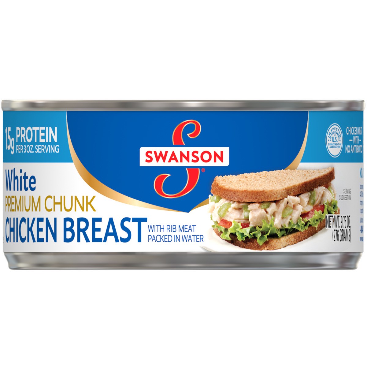 slide 6 of 11, Swanson White Premium Chunk Canned Chicken Breast in Water, 9.75 OZ Can, 9.75 oz