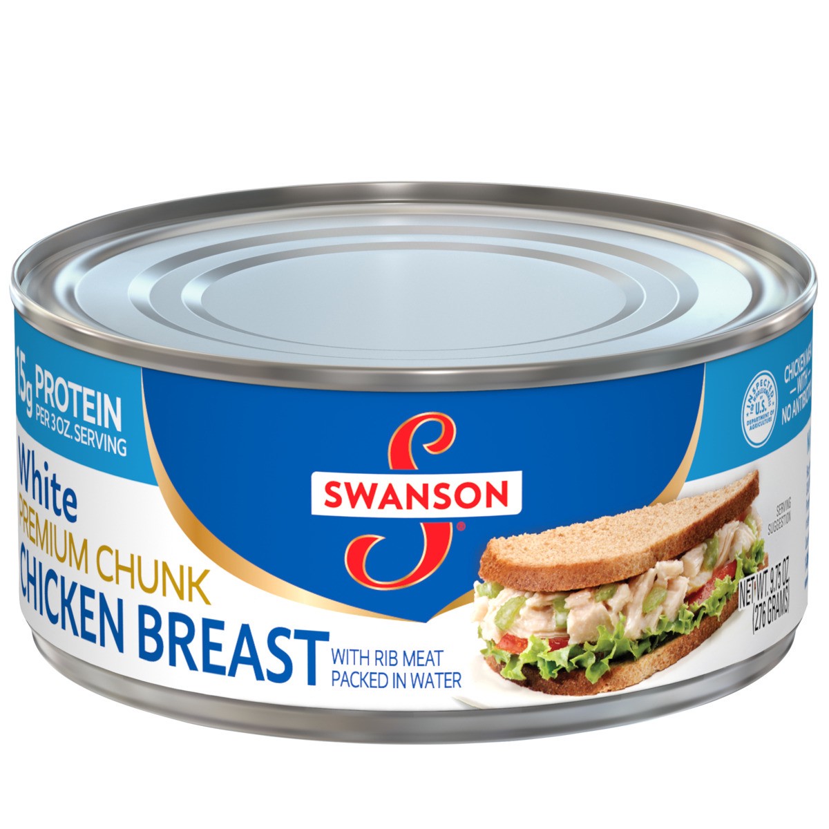 slide 10 of 11, Swanson White Premium Chunk Canned Chicken Breast in Water, 9.75 OZ Can, 9.75 oz