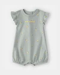 Carter's Baby Girl 'Main Squeeze' Lemon Short-Sleeve Romper - Green - 3M