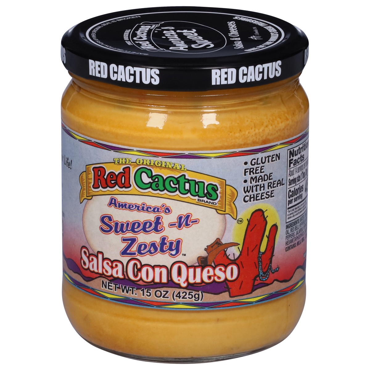 slide 2 of 13, Red Cactus America's Sweet -n- Zesty Salsa Con Queso 15 oz, 15 oz