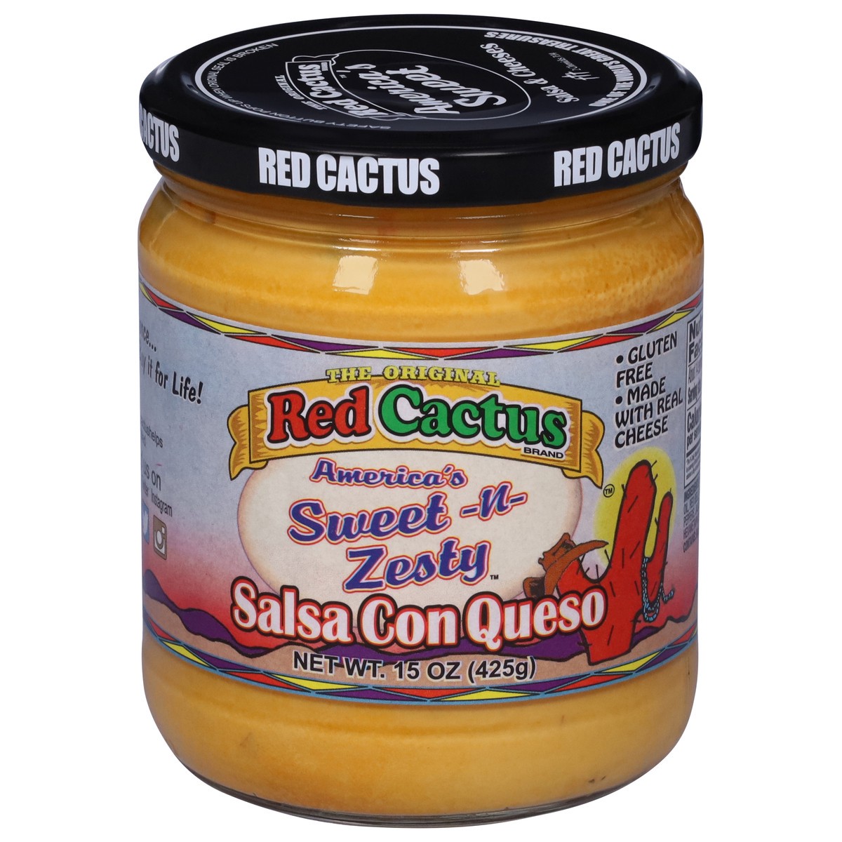 slide 3 of 13, Red Cactus America's Sweet -n- Zesty Salsa Con Queso 15 oz, 15 oz