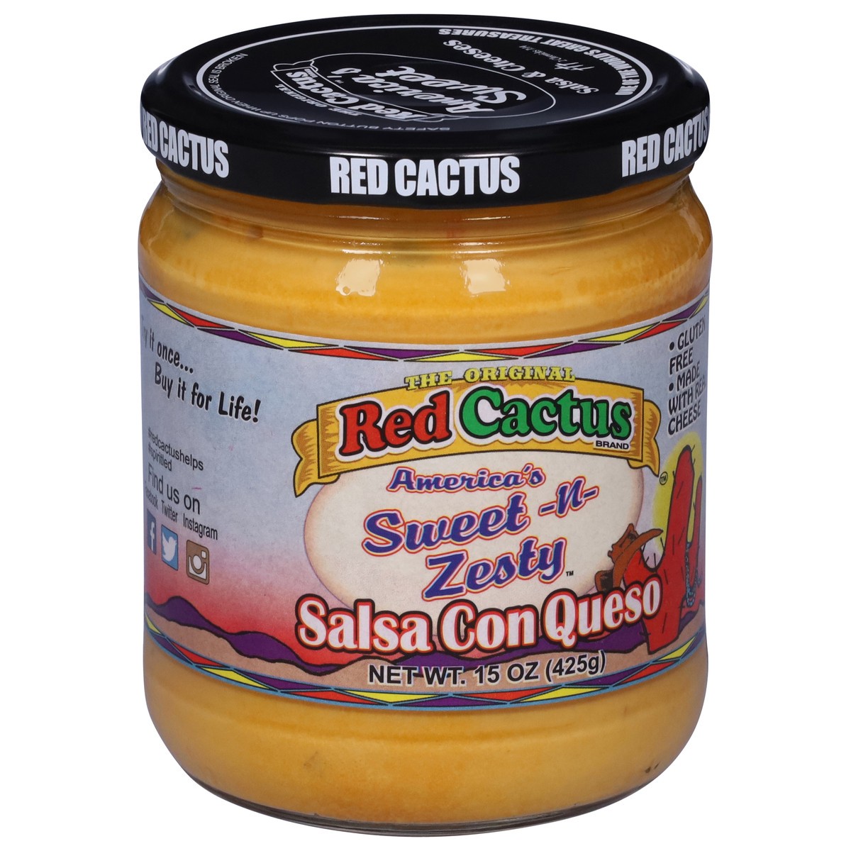 slide 8 of 13, Red Cactus America's Sweet -n- Zesty Salsa Con Queso 15 oz, 15 oz