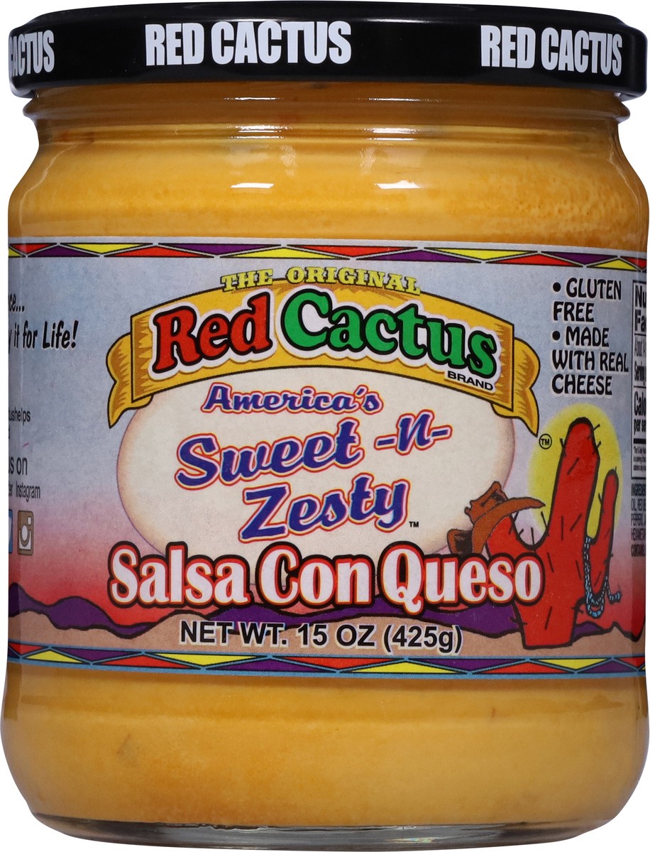 slide 13 of 13, Red Cactus America's Sweet -n- Zesty Salsa Con Queso 15 oz, 15 oz