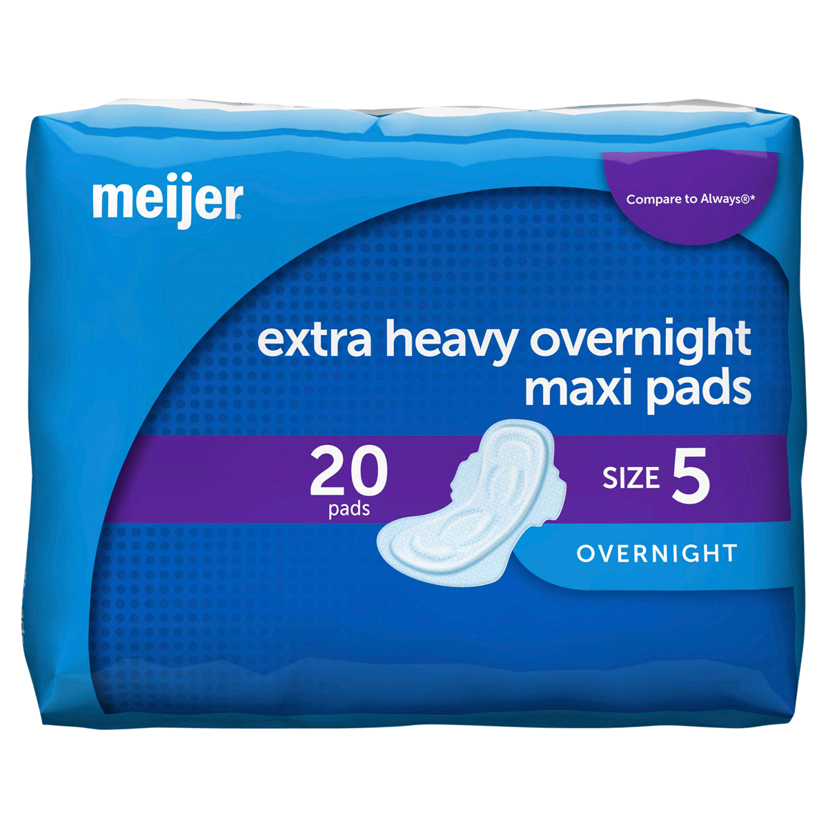 slide 1 of 21, Meijer Maxi with Flexi-Wings, Extra Heavy Overnight Absorbency, Size 5, 20 ct