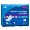 slide 10 of 21, Meijer Maxi with Flexi-Wings, Extra Heavy Overnight Absorbency, Size 5, 20 ct