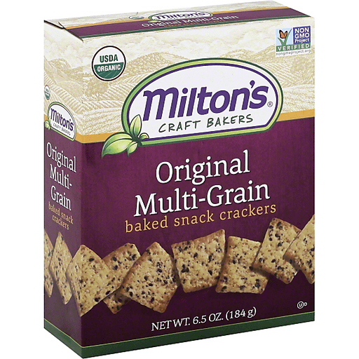 slide 3 of 3, Milton's Craft Bakers Original Multi-Grain Snack Crackers, 6.5 oz