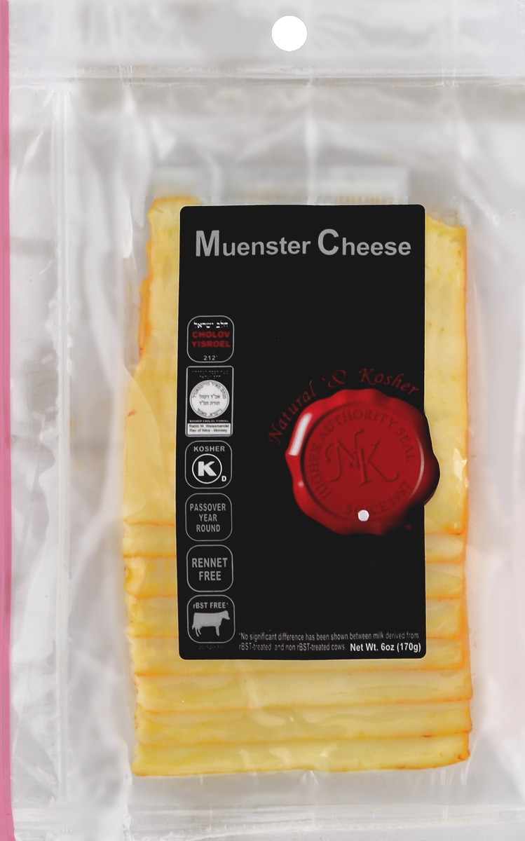 slide 2 of 3, Natural & Kosher Sliced Muenster Cheese, 6 oz