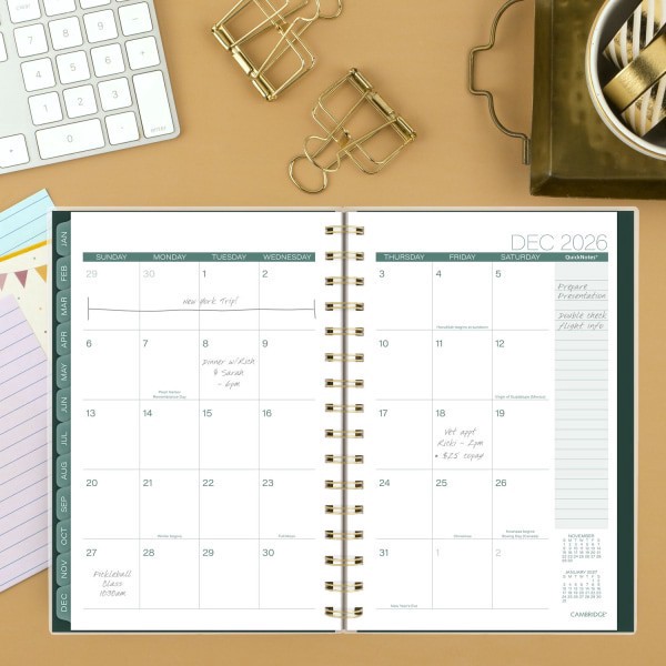slide 2 of 10, Cambridge® Emerald Isle 2026 Weekly Monthly Planner, Small, 5 1/2"" x 8 1/2"", 1 ct