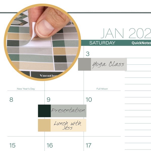 slide 3 of 10, Cambridge® Emerald Isle 2026 Weekly Monthly Planner, Small, 5 1/2"" x 8 1/2"", 1 ct