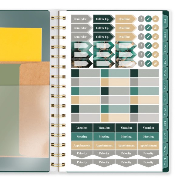 slide 7 of 10, Cambridge® Emerald Isle 2026 Weekly Monthly Planner, Small, 5 1/2"" x 8 1/2"", 1 ct