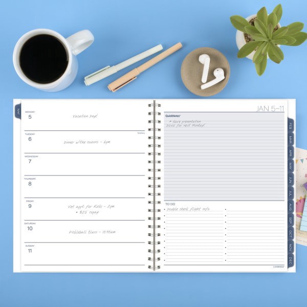 slide 5 of 10, Cambridge® Abyss 2026 Weekly Monthly Planner, Large, 8 1/2"" x 11"", 1 ct