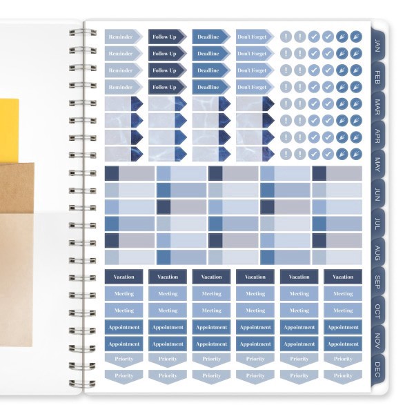 slide 3 of 10, Cambridge® Abyss 2026 Weekly Monthly Planner, Large, 8 1/2"" x 11"", 1 ct
