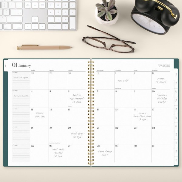 slide 6 of 10, Cambridge® WorkStyle® 2026 Monthly Planner, Transformative Teal, Large, 8 1/2"" x 11"", 1 ct