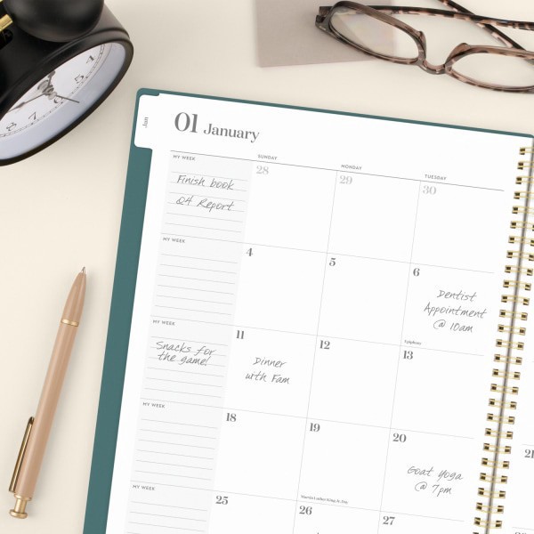 slide 9 of 10, Cambridge® WorkStyle® 2026 Monthly Planner, Transformative Teal, Large, 8 1/2"" x 11"", 1 ct