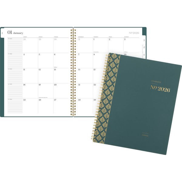slide 5 of 10, Cambridge® WorkStyle® 2026 Monthly Planner, Transformative Teal, Large, 8 1/2"" x 11"", 1 ct