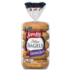 Sara Lee Cinnamon Raisin Bagel, 5 count, 16.7 oz